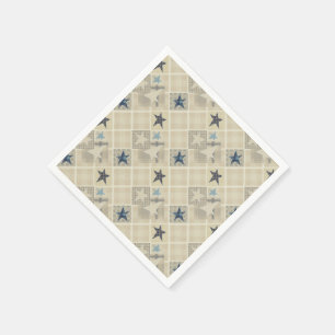 Beige patchwork paper napkins