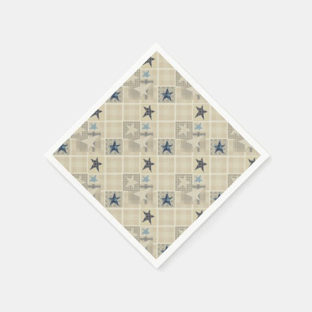 Beige patchwork paper napkins (Corner)
