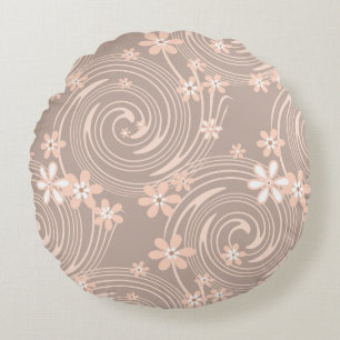 Beige pattern round pillow