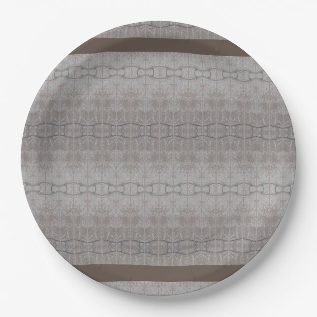 Beige Patterned  Paper Plates (Front)