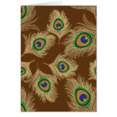 Beige Peacock Feathers on Chocolate Brown (Front)