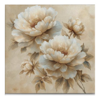 Beige Peony Flower Acrylic Print