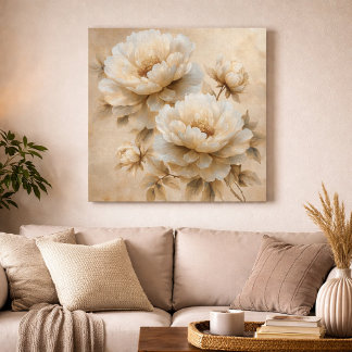 Beige Peony Flower Acrylic Print