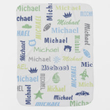 Beige personalize name baby boy