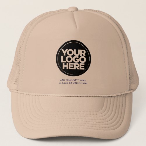 Beige  Personalized Logo and Text Baseball Trucker Hat