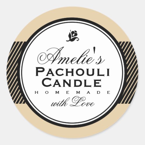 BEIGE  PERSONALIZED SOAP  CANDLE STICKER