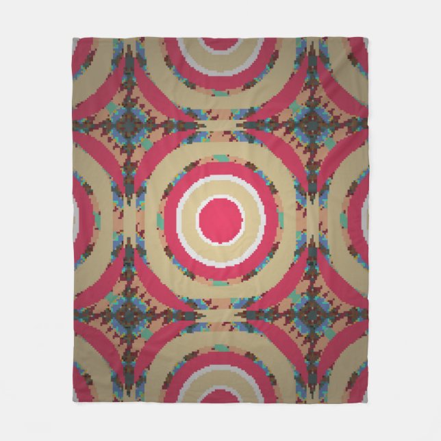 Beige, pink and blue texture. Abstract ornament. H Fleece Blanket (Front)
