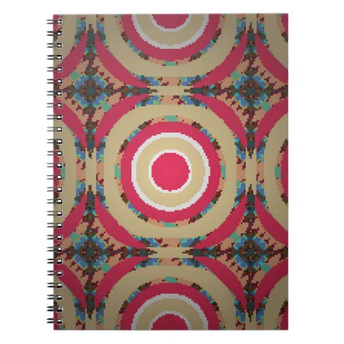 Beige pink and blue texture Abstract ornament H Notebook
