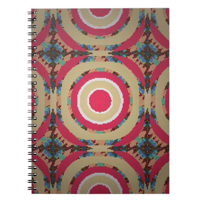 Beige, pink and blue texture. Abstract ornament. H Notebook (Front)