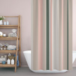 Beige Pink And Green Stripes Shower Curtain at Zazzle