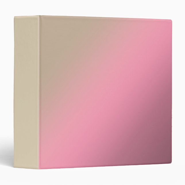 Beige pink, gradient 3 ring binder (Front/Spine)