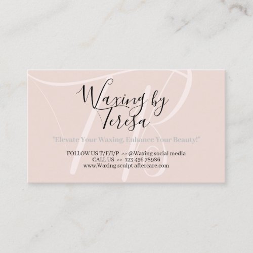 Beige Pink Waxing aftercare twelve instruction Business Card