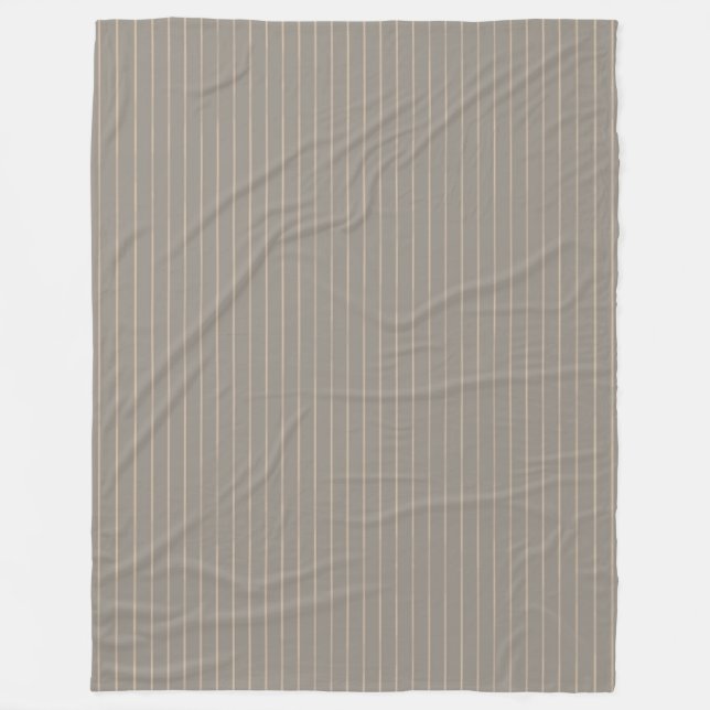 Beige pinstripes fleece blanket (Front)