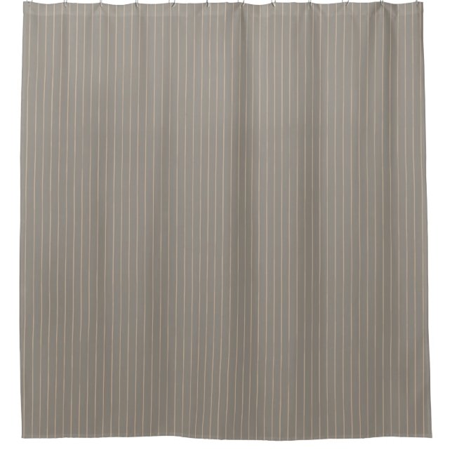 Beige pinstripes shower curtain (Front)