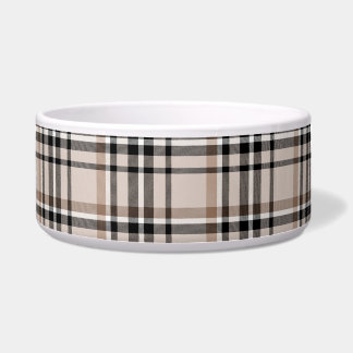 Beige Plaid Bowl