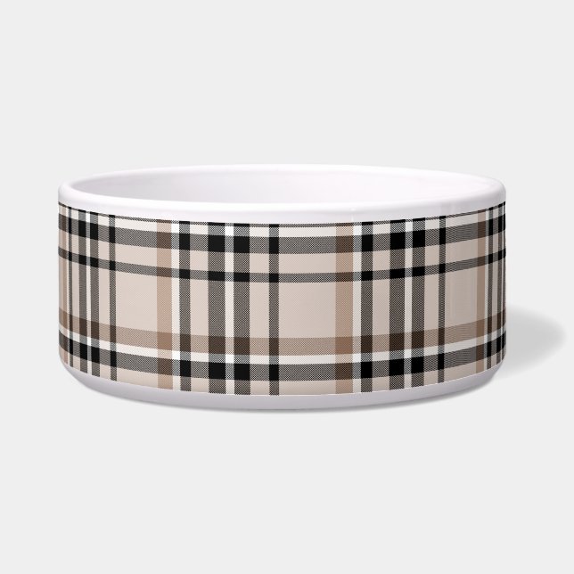 Beige Plaid  Bowl (Front)