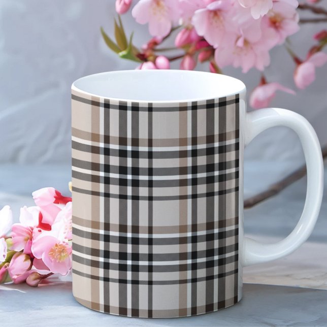Beige Plaid  Coffee Mug (Creator Uploaded)