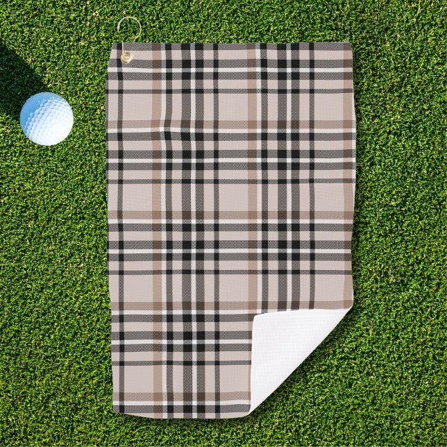 Beige Plaid Golf Towel (Creator Uploaded)