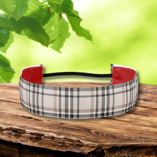 Beige Plaid Headband