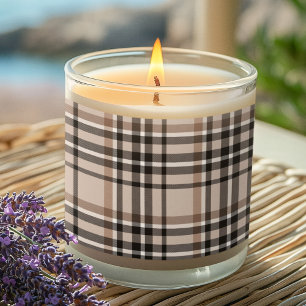 Beige Plaid Scented Candle