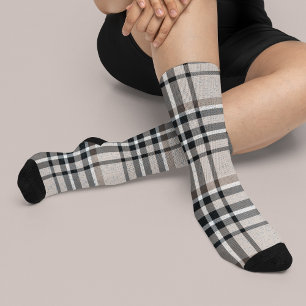 Beige Plaid Socks