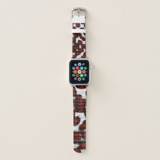 Beige Plaid Tartan Pattern  Apple Watch Band