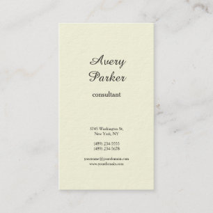 Beige Plain Modern Minimalist Professional Business Card