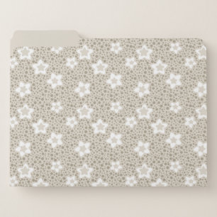 Beige polka dot retro with stars and flowers  file folder
