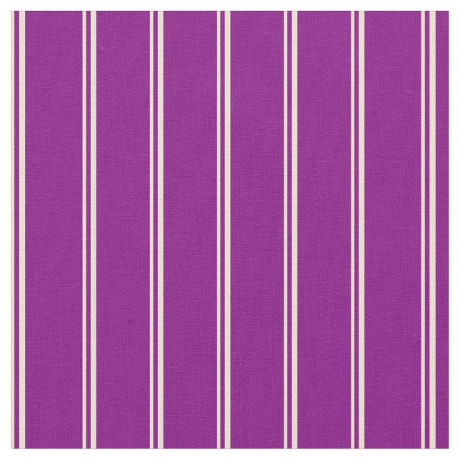 Beige & Purple Colored Lines Pattern Fabric (Close Up)