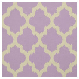 Beige Quatrefoil Ikat &amp; Custom Lavender Background Fabric