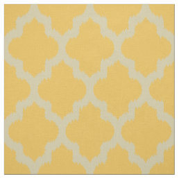 Beige Quatrefoil Ikat &amp; Custom Yellow Background Fabric