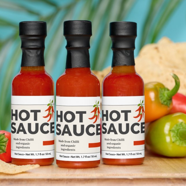 Beige Red Bold Modern Hot Sauce (Multi)