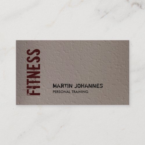 Beige Red Fitness Modern Business Card