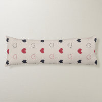 Beige & red Heart Seamless Pattern Cute Minimal