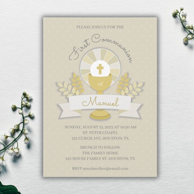 beige Religious event, Chalice Invitation (Creator Uploaded)