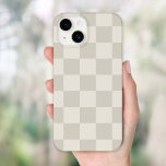 Beige Retro Check Case-Mate iPhone 14 Case<br><div class="desc">Trendy boho checkerboard print phone case in light beige and ivory colors. Use the design tools to add your own monogram,  name or other text,  or change the background color to create a unique one of a kind device cover.</div>