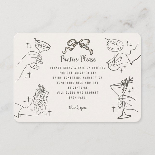 Beige Retro Cocktail Party Panties Please Insert (Front)