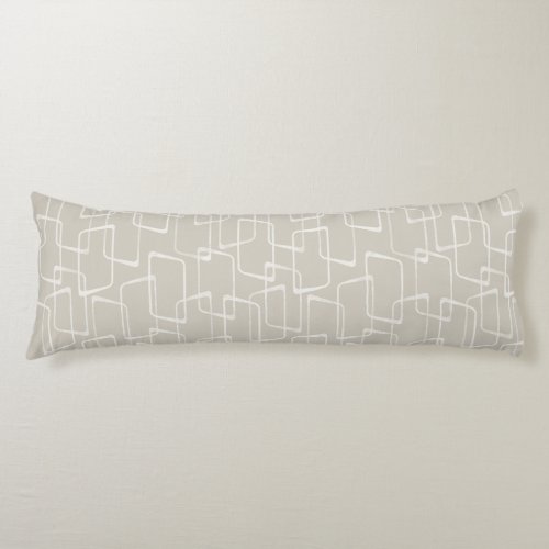 Beige Retro Lino Print Geometric Pattern Body Pillow