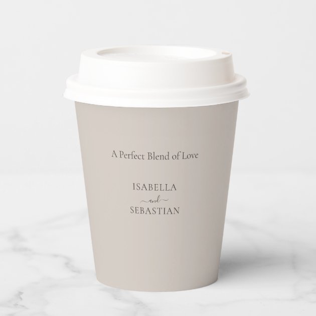Beige Romantic with Thank You Note Paper Cups