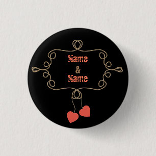 Beige rope frame nautical naval sea voyage red rib button