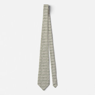 Beige Rope in Sage Background Neck Tie