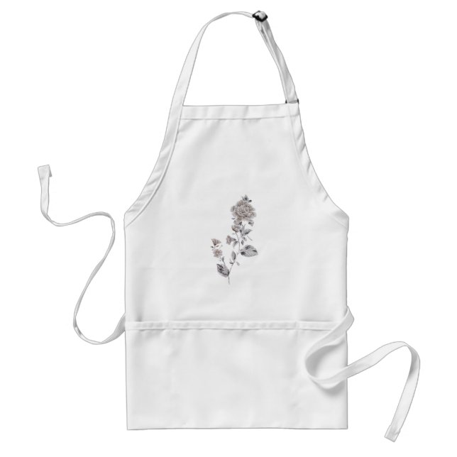 Beige rose adult apron (Front)