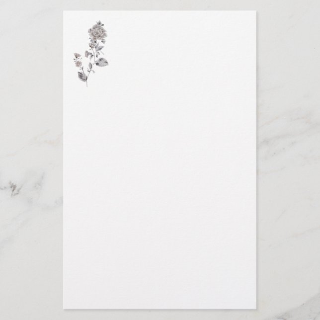 Beige rose stationery (Front)