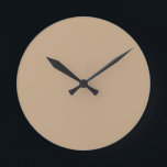 Beige Round Clock<br><div class="desc">Beige solid color Wall Clock by Gerson Ramos.</div>