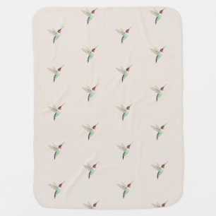 Beige Ruby-throated Hummingbirds Baby Blanket