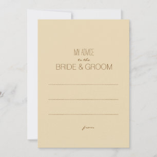 Beige Rustic My Advice To The Couple Tag Card