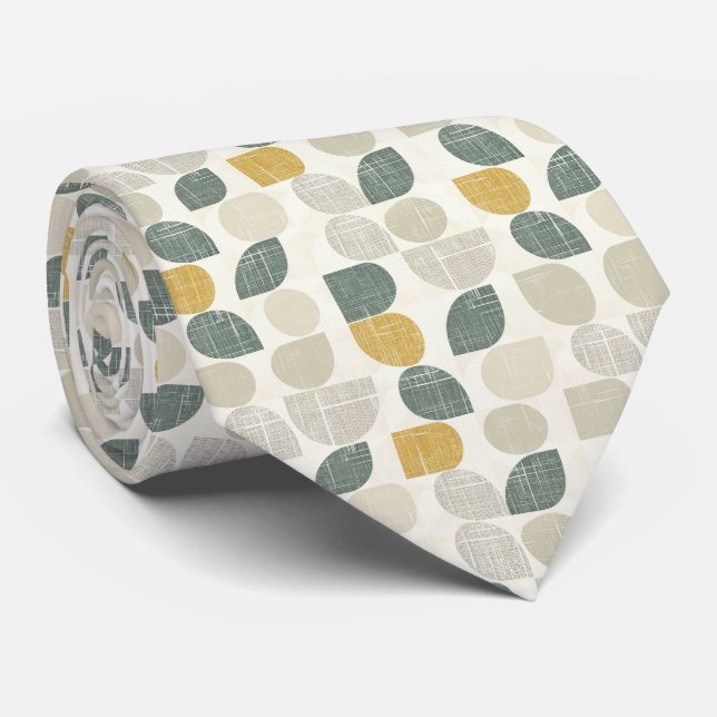 Beige & Sage Green Simple Boho  Neck Tie (Rolled)