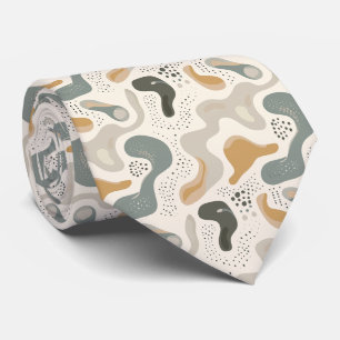 Beige & Sage Green Simple Boho Neck Tie