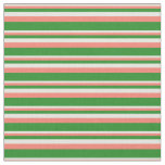 [ Thumbnail: Beige, Salmon, and Forest Green Colored Lines Fabric ]
