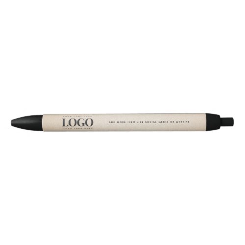 Beige Sand Company Logo Business Custom Minimal Black Ink Pen